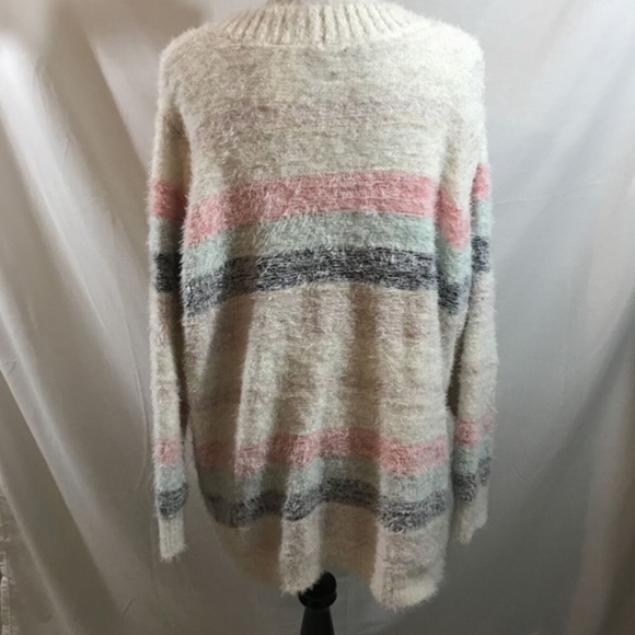 SALE NWOT Cozy Soft Button Front Striped Cardigan Sweater - Picture 5 of 6